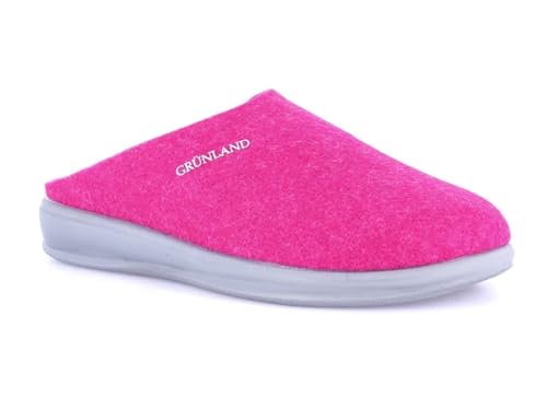 Grunland Ciabatta feutre de laine fini les pieds froids avec ces mules anatomiques fuxia