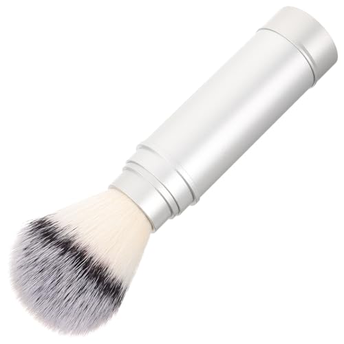 HWJXD Cepillo for Bigote, Cepillo de Afeitar for Hombres, Cepillo de Afeitar espumoso, Cepillo de Afeitar for el Cabello, Cepillo de Afeitar portátil for Viajes (Plata), Cepillo de Barba de Viaje