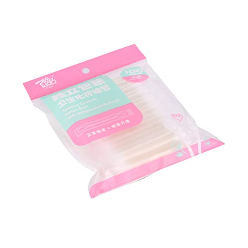 Preisvergleich Produktbild Goldyqin 100 Stück / Beutel Holzstäbchen Wattestäbchen Doppelspitzige Nasenohren Reinigung Gesundheitswesen Baumwollknospen Sanitärkosmetik
