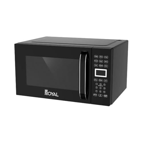 Royal 25L Digital Microwave Oven 850W Power 10 Power Levels 99-Min Timer 8 Auto Menu Presets Turntable Glass Tray 285mm Cooking End Signal BS Plug | Child Safety Lock |Defrost Setting |RA-25XDG