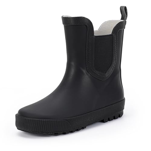 Hehainom Toddler Kids Rain Boots for Girls Boys Waterproof Rainboots Easy-on Light Weight Chelsea Rain Shoes