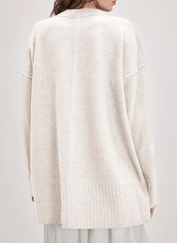 UNCLECAT Women's Oversized Sweaters 2025 Fall Fashion Pullover Crewneck Tops Trendy Side Slit Loose Fit Outfits Clothes2