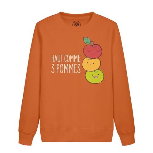Sweatshirt enfant haut comme 3 pommes en coton pour fille et garçon