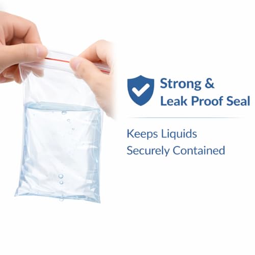 Image of Zip Lock Clear Plastic Storage Bags 4 x 5 Inches Resealable Transparent Pouches Leak Proof Press Seal Bags for Kitchen Storage Jewellery Packaging 100 Pack