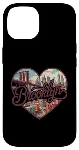 Brooklyn Vintage Heart T-Shirt - Retro NYC Bridge Souvenir �X�}�z�P�[�X iPhone 14 �p