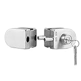 Fits on 1/2' Glass,10 mm -12 mm, Glass Door Lock, Stainless Steel Double Bolts Swing Push Sliding Access Control Office Glass Door Lock with 3 Keys (102-A)