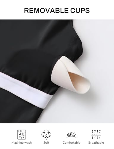 baleaf Women's Workout Tank Tops with Wireless Padded Yoga Crop Longline Sports Bras Double Spaghetti Strap4