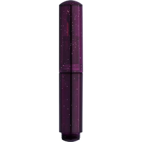 Image of Moonman Wancai Mini Fountain Pen, Iridium Fine Nib Starry Purple Acrylic Travel Pocket Pen, short Size Eyedropper Ink Bottle Filling