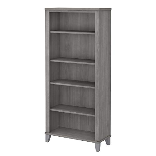 Bush Furniture Somerset Tall 5 Shelf Bookcase, Platinum Gray