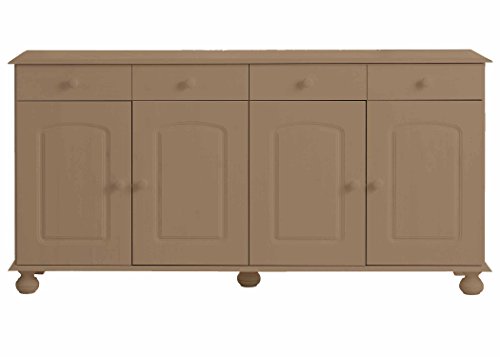 Image of APRODZ Solid Wood Sideboard Cabinet for Living Room | Wooden Storage Cabinet with 3 Drawers & 3 Doors | Kitchen Crockery Cabinet | Drawer Cabinet for Dining Room Bedroom & Home | 161x35x79 cmWaran Tan