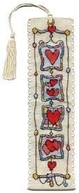 Harlequin Hearts Bookmark - Cross Stitch Kit