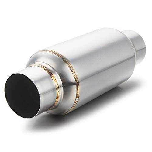 Image of LCGP 2.5'' Inlet & Outlet Universal Muffler, 11.5'' Overall Length Stainless Steel Resonator
