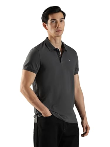 Image of Solid Slim Fit Cotton Polo T-Shirt