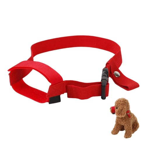 Bozal ajustable de nailon para hocico corto, antiladridos para perros pequeños, medianos y grandes (tamaño pequeño, rojo)