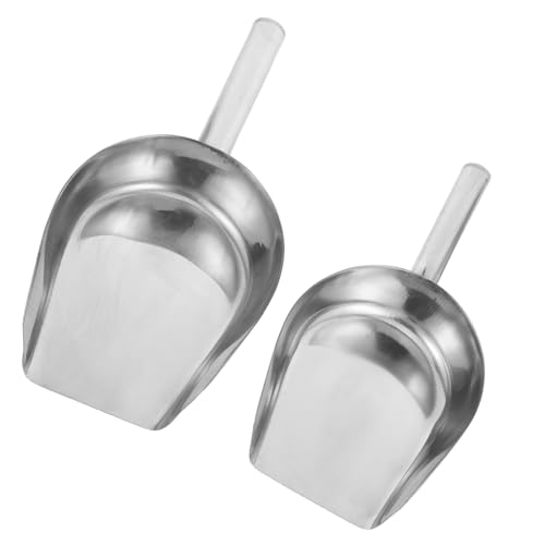 TOBBOMEY 2 piezas Pala de Acero Inoxidable para Hielo y Harina de Multifunción para Cocina Bar y Hogar Compacto y Resistente Acabado Pulido Seguro para Manos