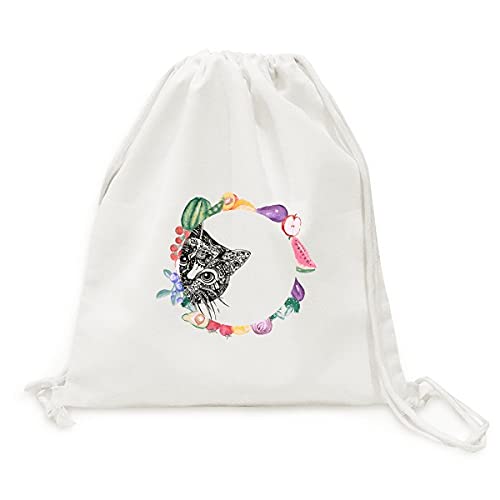 Sac en tissu pliable chat cabas de courses légumes réutilisable avec sangle épaule