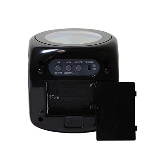 RISHIK Digital LCD Display Colorful Voice Projection Alarm Clock Weather Station LED with Temperature Wake Up Projector Clocks Without Battery - Black - Image 3