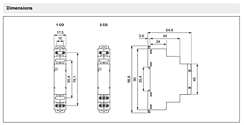 RPI-2P-A230-230 VAC 8A Installationsrelais 2 Wechsler, für Schaltschränke, Camping, Gebäudetechnik