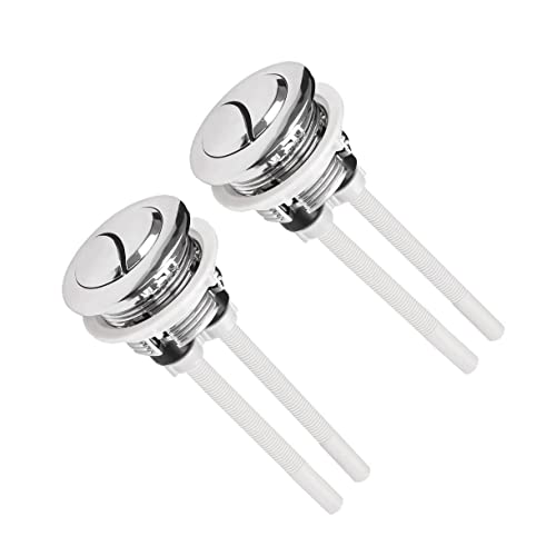 JZK 2 botones universales de descarga de cisterna de 38 mm, botón de descarga de retrete, botón de descarga de inodoro de doble botón, pieza de reparación de repuesto de botón de inodoro, botón de