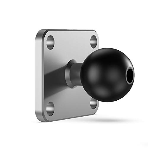 Tuoservo - Placa rectangular para montaje de aleación de aluminio, 2 x 6,3 cm con bola base de 1 pulgada (plata)