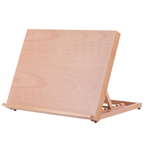BEOSIOR A3 Drawing Board Large Adjustable Desktop Easel Portable Drafting Table Beech Wood Lightweight Folding Art Board