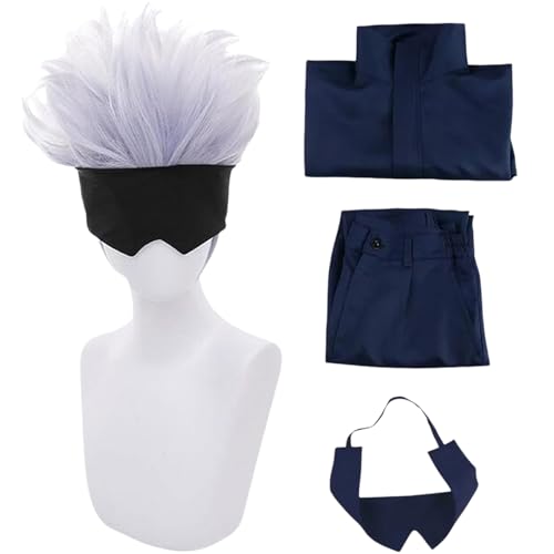 Enchakats Geto Suguru Cosplay Costume Ryomen Sukuna Itadori Yuji Adult Anime Cosplay for Women Men Outfits Navy Blue (Gojo Satoru 130)