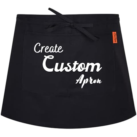 Be Buz Personalised Short Apron Customised waist Aprons Printed Kitchen BBQ Waiter Pub grill chef Apron Men Women Cover