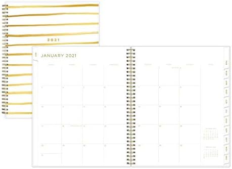 Ashley G for Blue Sky 2021 Weekly & Monthly Planner, Flexible Cover, Twin-Wire Binding, 8.5" x 11", Painterly Stripe