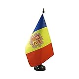 AZ FLAG Bandera de Mesa de Andorra 21x14cm - BANDERINA de DESPACHO ANDORRANA 14 x 21 cm