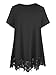 XiaoMaAnJi Plus Size Tops for Women Blouses Dressy Shirt Loose Fit Lace Extender Short Sleeve Flowy Tunic 2025(Black,1X)