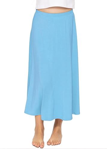 Image of STRETCH IS COMFORT Girls Skirts Flowy A Line Knee Length and Ankle Length | Elastic Waist, Kids School Skirt, Girls Maxi Skirt, Black Skirt For Girls, Faldas Para Ninas, Girls Long Skirt, Long skirts