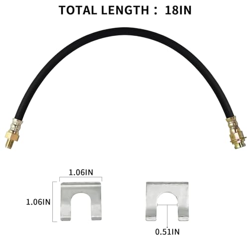 image for MuRealy Premium 18-Inch Rubber Brake Hose - Flexible Brake Line, 3/8