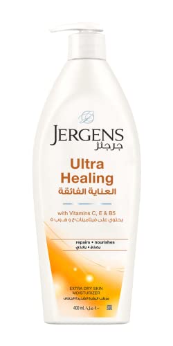 Image of Jergens Ultra Healing Extra Dry Skin Moisturizer 400ml, Body & Hand Lotion with Hydralucence Blend, Vitamins C, E & B5, Fast Absorbing, Deeply Nourishing & Hydrating Lotion for Dry, Soft, Smooth Skin