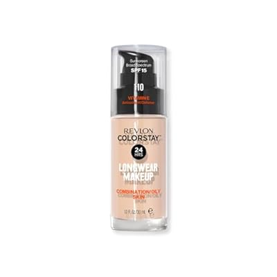 REVLON - ColorStay Base de Maquillaje SPF 15 con Vitamina E Cobertura Media-Alta Larga Duración Acabado Mate Resistente al Agua para Piel Mixta-Grasa Tono 101 Ivory - 30 ml