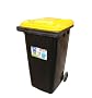 Khurshid Large Plastic Dustbin Bucket - 120 Liter - Black - Airtight Lid - Huge Capacity for Home and Commercial Use