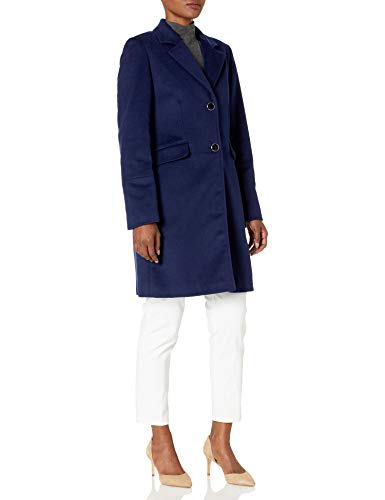 Calvin Klein Womens Button Front Single Breasted Wool Coat, IND, 8