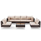 EROMMY 7 Pieces Patio Furniture Sets, Outdoor Conversation Set, Wicker Rattan Outdoor Sectional Set...