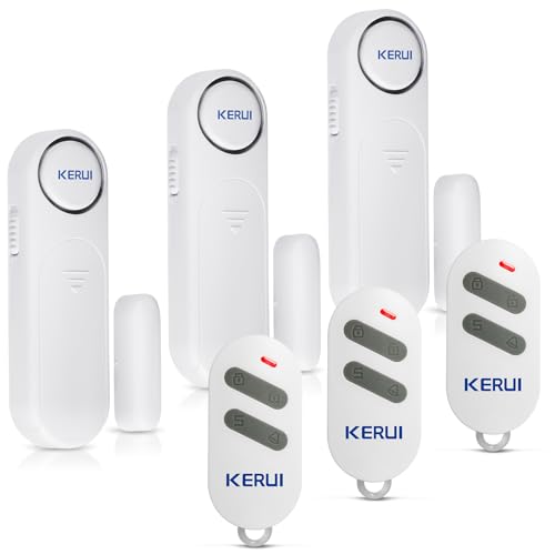 Alarme Porte et Fenetre, Détecteur Ouverture de Porte, 3 Modes Kit Alarme Maison sans Fil, Alarme de Porte avec 3 Télécommandes, Ldéal pour la Maison, Garage, Bureau...