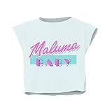 Maluma unisex adult Maluma Baby Crop Long Sleeve Tee, Light Blue, Small US