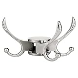 Ovlist Swivel Coat Hook 2 Pack Heavy Duty Space Saving Towel Rope Hook Wall Mount Triple Swing Arms for RV Bathroom Kitchen Garage,Brushed Nickel