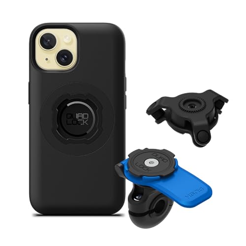 Image of Quad Lock Mirror Motorcycle Phone Mount with Vibration Dampener and MAG Phone Case for iPhone 15