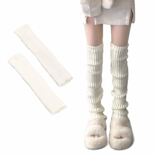 Image of SANNIDHI Leg Warmers for Women Winter Star Print Knit Long Socks for Girls Leg Warmers y2k Accessories Clothes, Elastic Anti-slip Fashion Stockings Stylish Socks for School Girls - 21'' Long, 1 Pairs