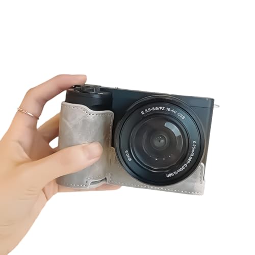 ZVE10 IIカメラ用保護PUレザーハーフケース、柔らかい裏地と簡単なバッテリーアクセスカメラ保護カバー