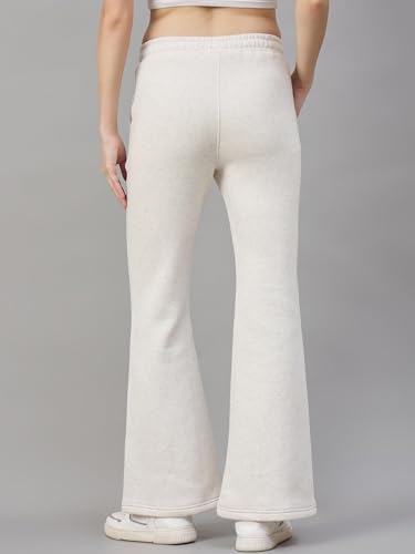 Image of 98 Degree North Women Flared Fleece Track Pants-GL1315-ALMOND