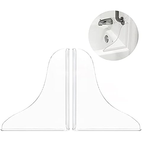 Tiga 2 Pieces Bathtub Shower Splash Guard, Bathroom Bath Tub Splash Guards with 3M Super Viscose, Perfectly Matched to Shower Curtain Weights Cover