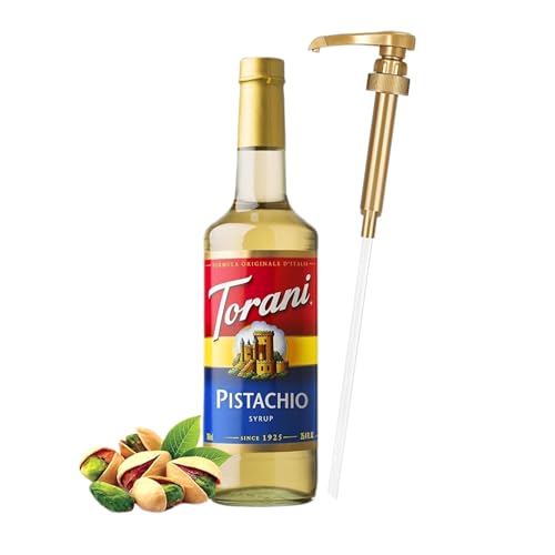 Jimoco® Syrup Pump Dispenser + Torani® Pistachio Syrup, 25.4 oz - Coffee Syrup Pump & Flavoring Bundle - image 1