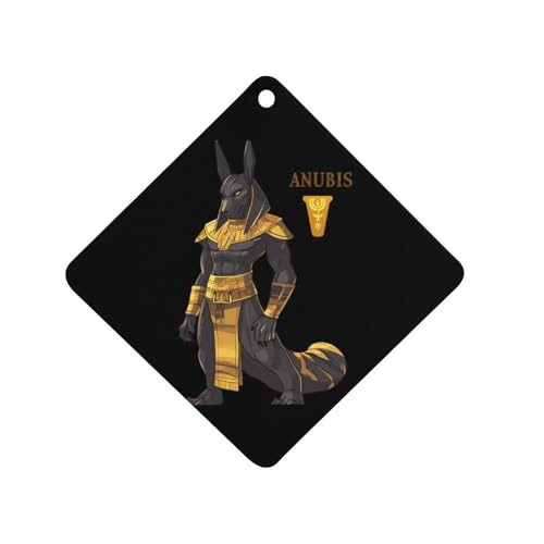 Anubis Black And Gold Car Air Freshener Hanging Aromatherapy Tablets for Car Accessories Rhombus