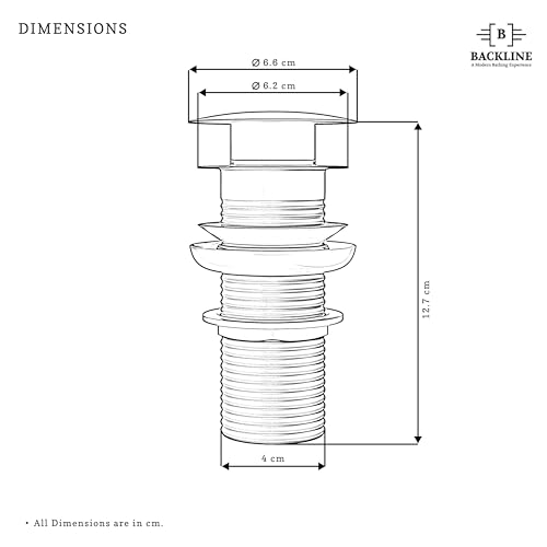 Image of B Backline Brass 5-Inch Pop up Waste Coupling for Wash Basin | 32 MM Full Thread Waste Coupling For Basin (White Matt, 5-INCH)
