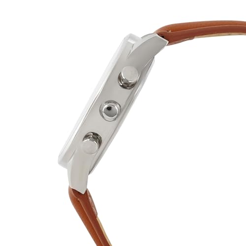 Image of Joker & Witch Leather Hawkeye Men Analogue Watch Bracelet Stack, White Dial, Brown Band