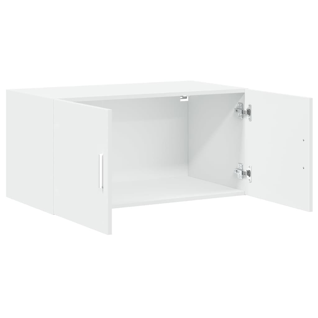 vidaXL Wandschrank, Hängeschrank mit Stauraum, Lagerschrank Wandmontage für Wohnzimmer Schlafzimmer Garage, Aufbewahrungsschrank Schrank, Weiß Holzwerkstoff